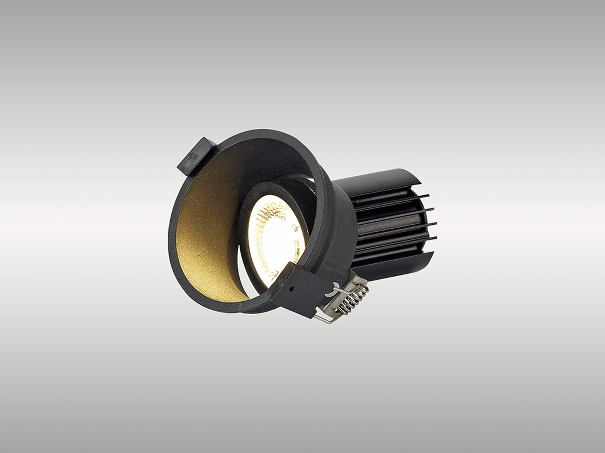 Bania A 12 Powered by Tridonic  12W 2700K 1200lm 36° CRI>90 LED Engine, 350mA Black Adjustable Recessed Spotlight, IP20 DM201740  Dlux Bania A 12
